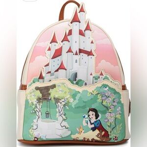 Disney Castle and Princess Backpack - Pink and White